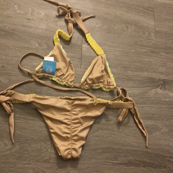 flash sale⭐️notorious swimwear yellow sequin bikini set - Picture 11 of 13